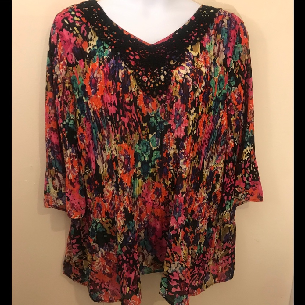 Flowing Colorful Top-PlusSize 3x(26/28w)